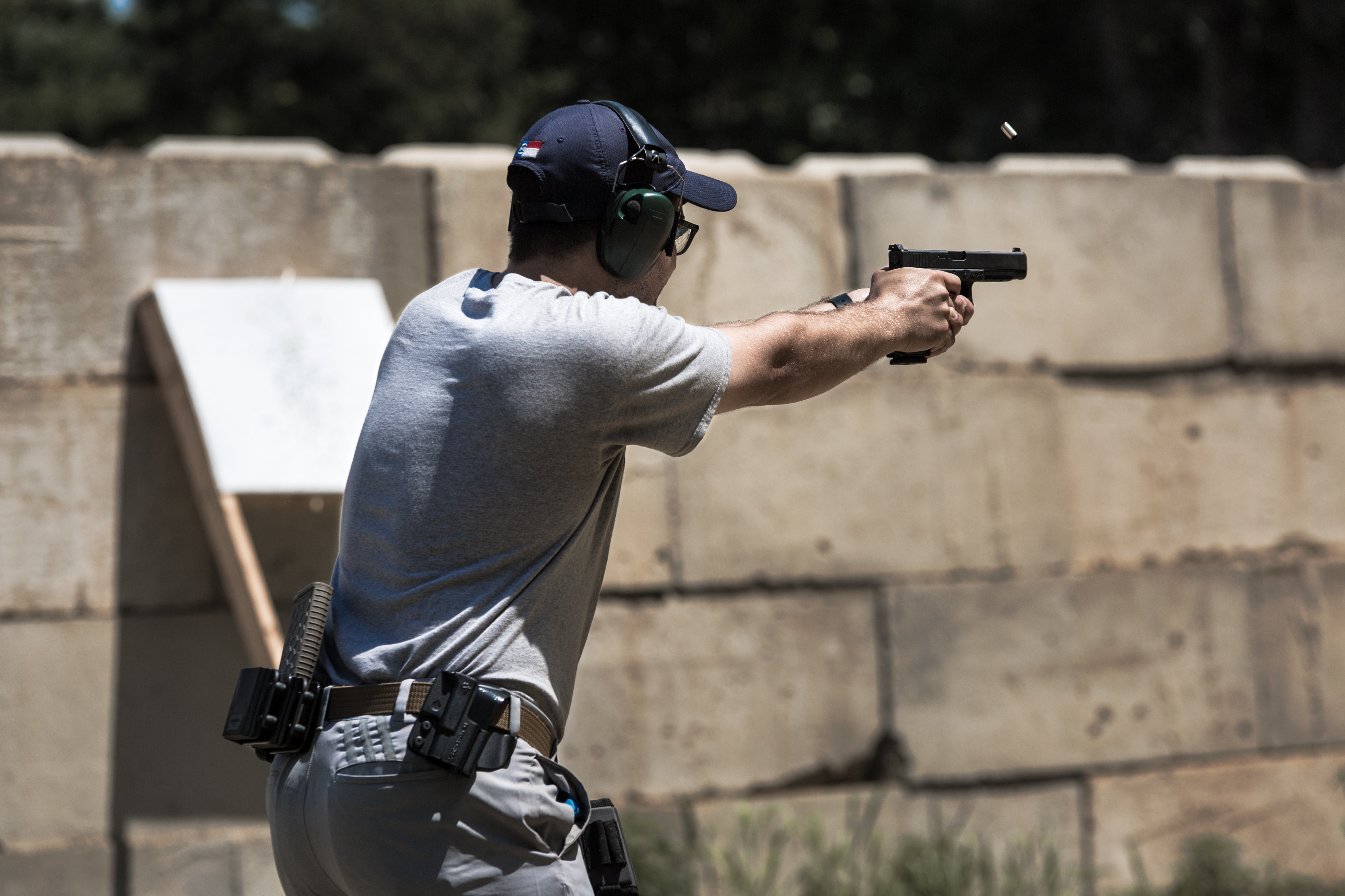 Man shooting a pistol