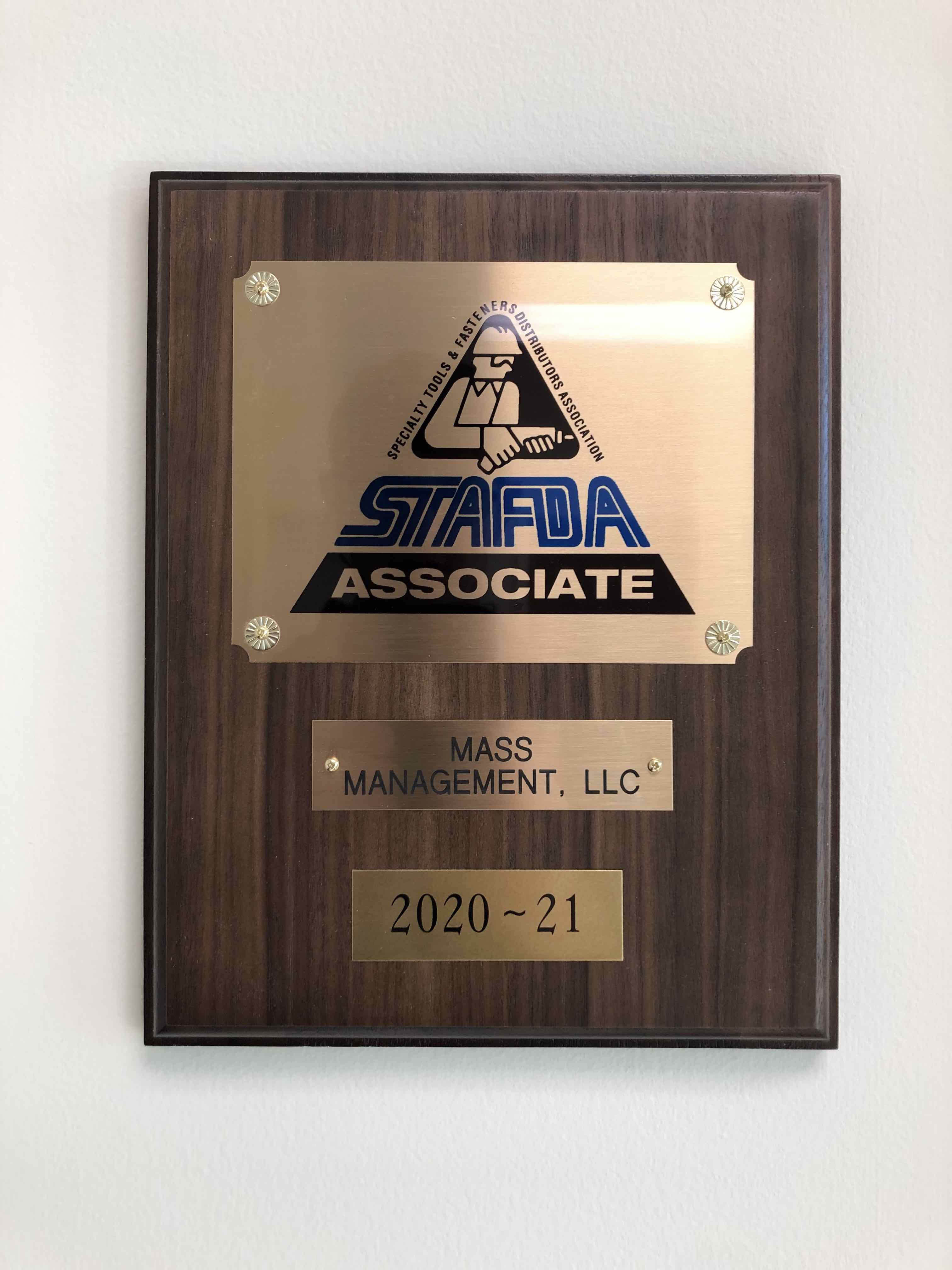 STAFDA Plaque